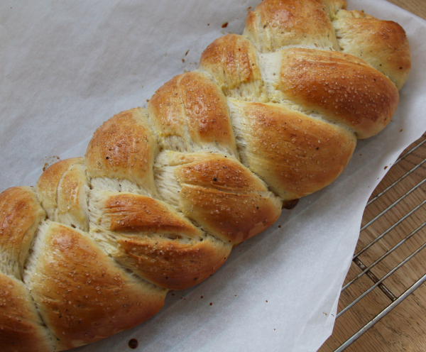 Finnish pulla bread Braided Nissu: a Finnish sweet bread with cardamom