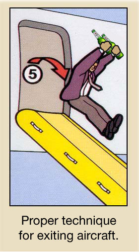 proper technique Steven Slater exits aircraft
