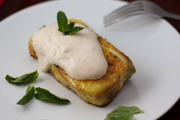 halibut with yogurt sauce Valentine's Day Halibut
