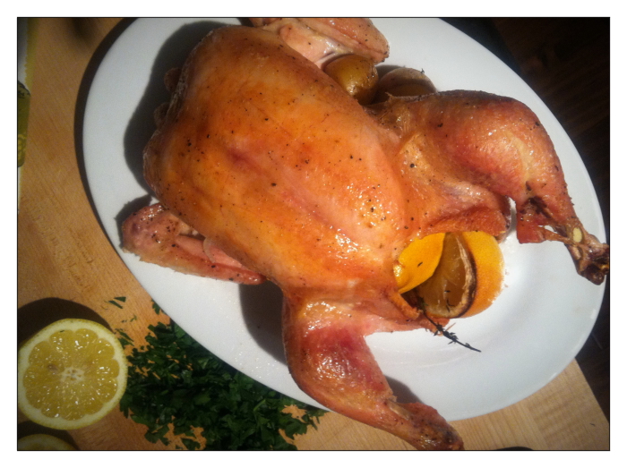 roasted whole chicken