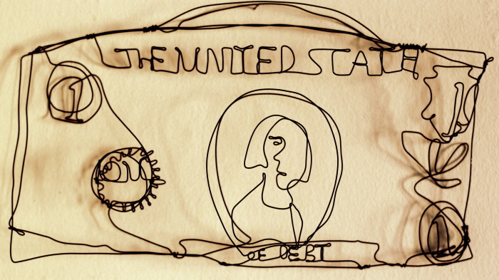 The United States of One, a Dollar Bill wire sculpture